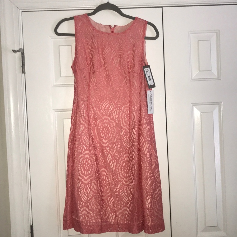 Coral lace dress